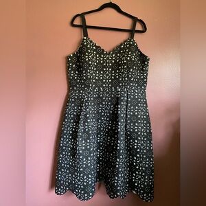 City chic laser cut black lace dress 16